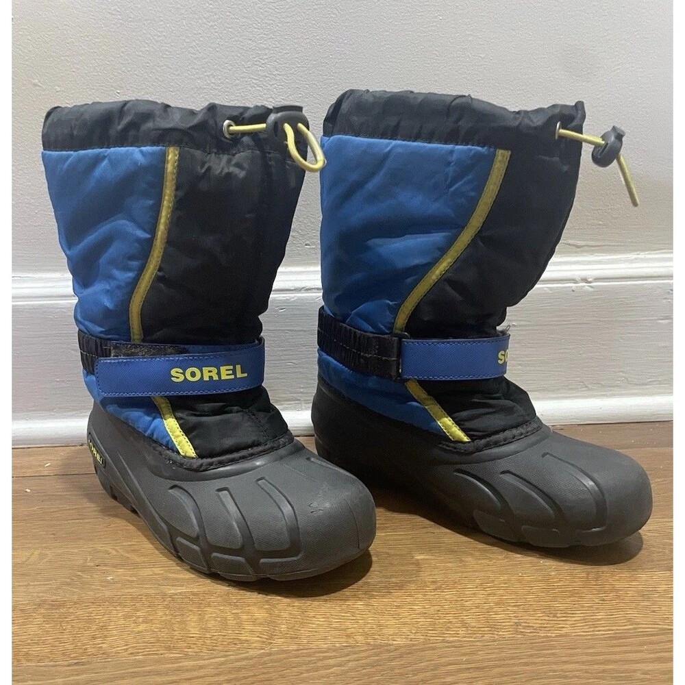 SOREL Blue/Black Flurry Youth Boys Insulated Winter Waterproof Snow Boots Size 5